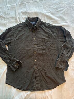 Grant Thomas Dark Gray Corduroy button-up shirt